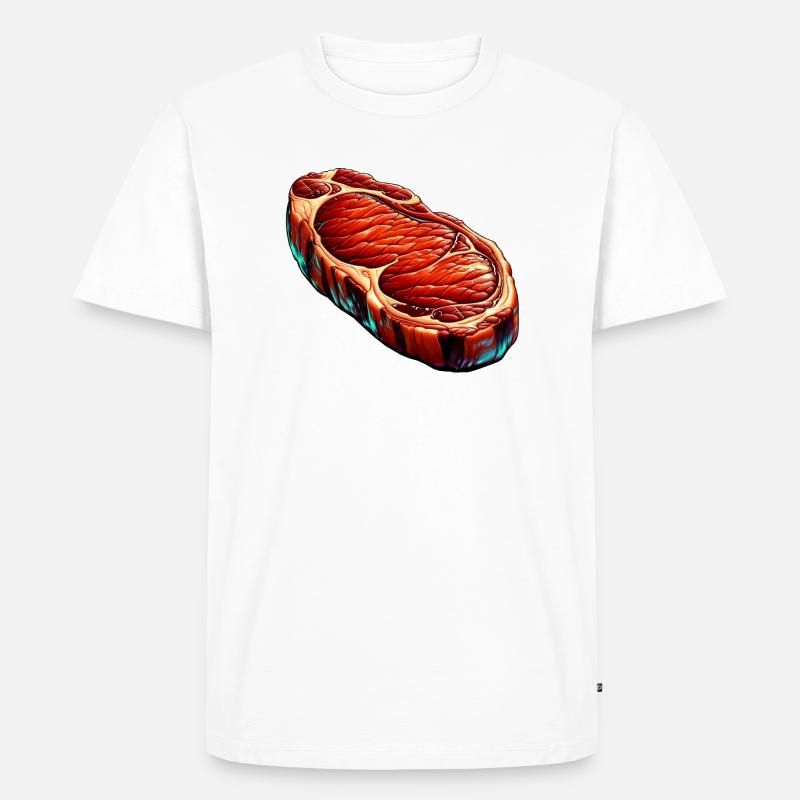 Fleisch | Grillen - Männer Premium Bio T-Shirt - Weiß