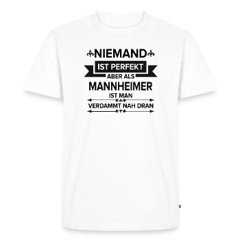 Mannheim Monnem Mannheimat - Men's Premium Organic T-Shirt - white - Front - Nico (187cm)