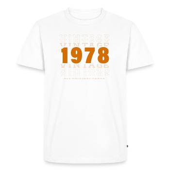 1978: Vintage - 46th Anniversary - Men's Premium Organic T-Shirt - white - Front - Nico (187cm)