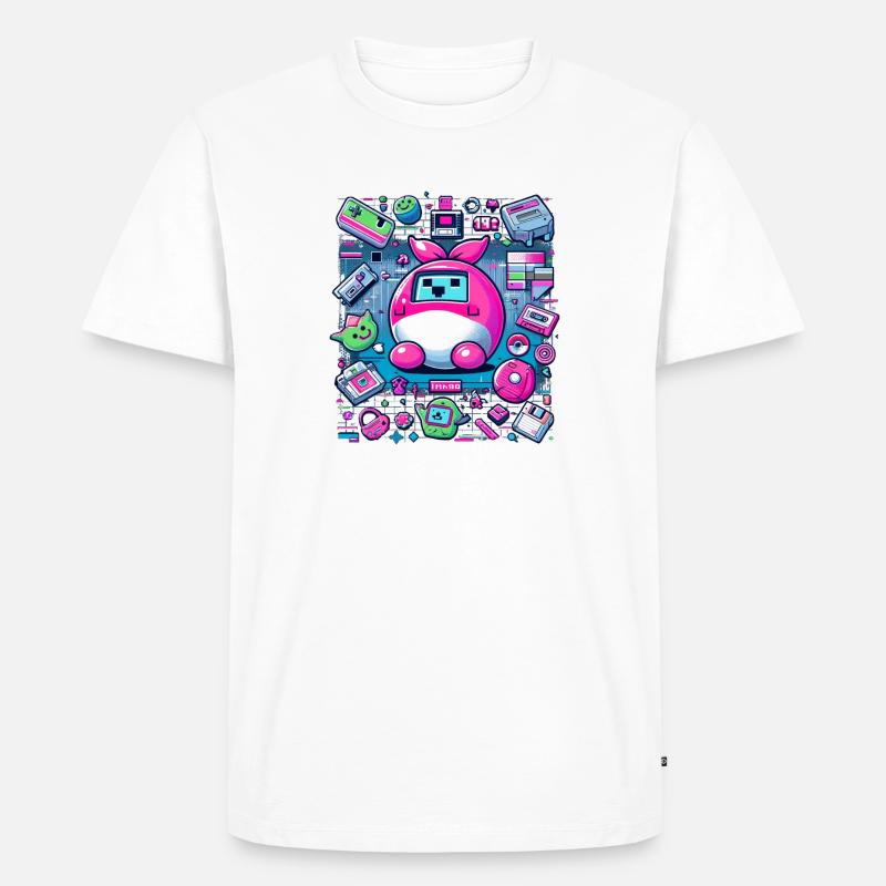 90s Tech Nostalgia - Männer Premium Bio T-Shirt - Weiß