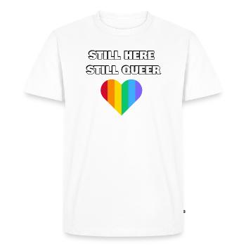 TOUJOURS LÀ TOUJOURS QUEER - T-shirt Premium bio Homme - blanc - Devant - Nico (187cm)