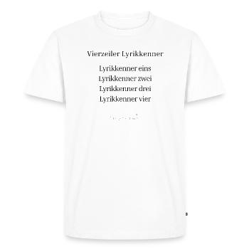 Vierzeiler Lyrikkenner - schwarze Schrift - Männer Premium Bio T-Shirt - Weiß - Vorne - Nico (187cm)