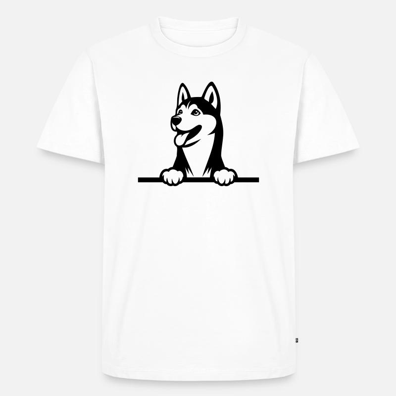 Husky - Männer Premium Bio T-Shirt - Weiß