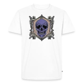 Crâne avec cadre osseux - T-shirt Premium bio Homme - blanc - Devant - Nico (187cm)