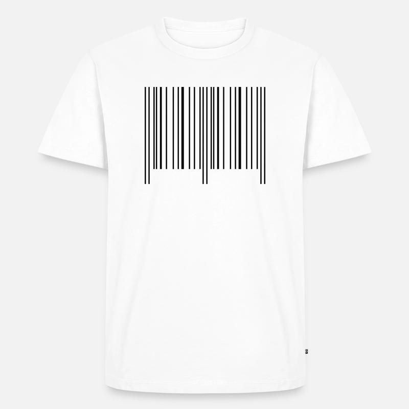 strichcode - Männer Premium Bio T-Shirt - Weiß