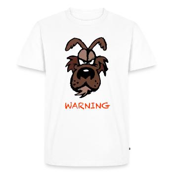 Warning dog - T-shirt Premium bio Homme - blanc - Devant - Nico (187cm)