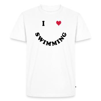 Schwimmen - I love Swimming - Men's Premium Organic T-Shirt - white - Front - Nico (187cm)