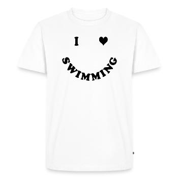 Schwimmen - I love Swimming - Men's Premium Organic T-Shirt - white - Front - Nico (187cm)