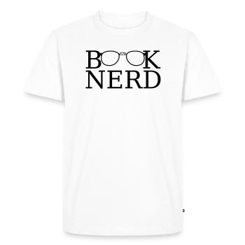 book nerd horn glasses read books geek glasses les - Men's Premium Organic T-Shirt - white - Front - Nico (187cm)