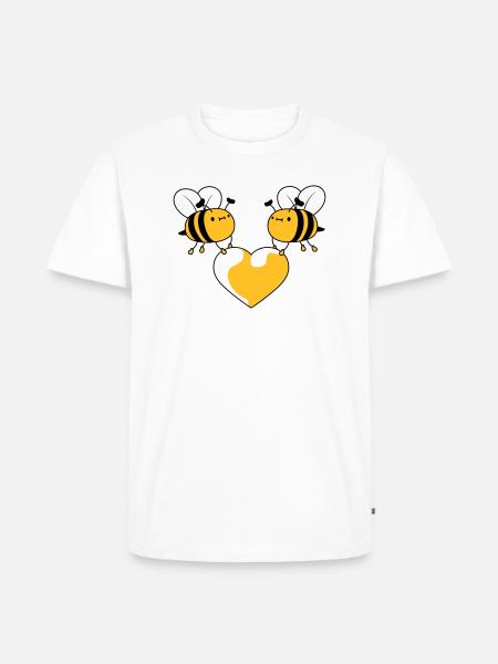 2 bees in love - Men's Premium Organic T-Shirt - white