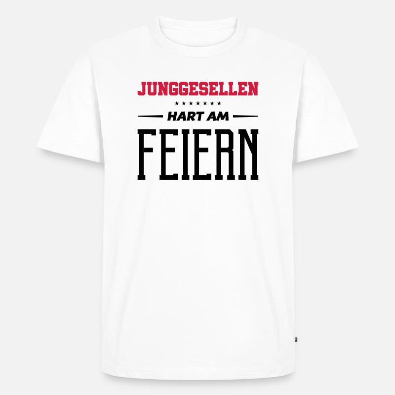 junggesellen hart am feiern - Männer Premium Bio T-Shirt - Weiß
