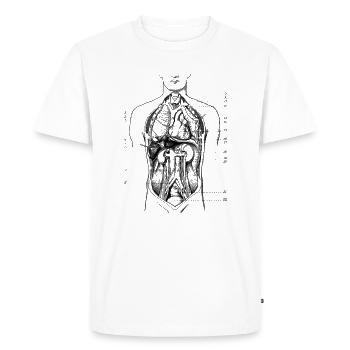 Tableau de coupe médical du corps humain - T-shirt Premium bio Homme - blanc - Devant - Nico (187cm)