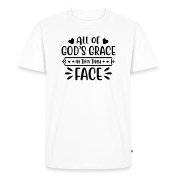 Tous les dieux grâce dans ce petit visage - T-shirt Premium bio Homme - blanc - Devant - Nico (187cm)