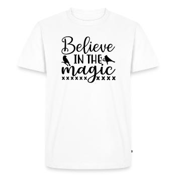 Croyez en la magie - T-shirt Premium bio Homme - blanc - Devant - Nico (187cm)