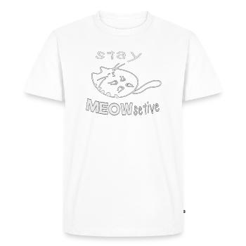 rester MEOWsetive - T-shirt Premium bio Homme - blanc - Devant - Nico (187cm)
