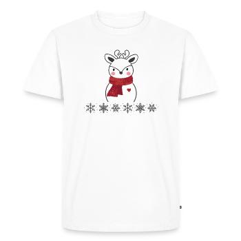 Bonhomme de neige renne de Noël dans la forêt avec beaucoup - T-shirt Premium bio Homme - blanc - Devant - Nico (187cm)