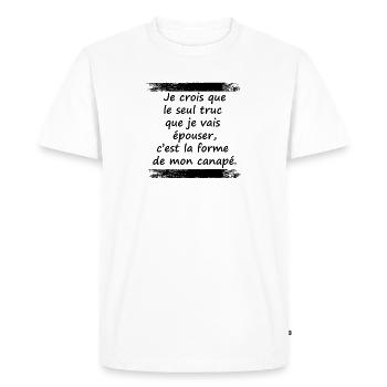 Expression originale - T-shirt Premium bio Homme - blanc - Devant - Nico (187cm)