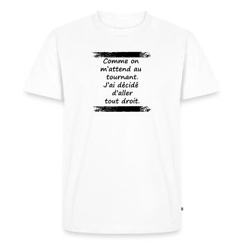 Expression originale - T-shirt Premium bio Homme - blanc - Devant - Nico (187cm)