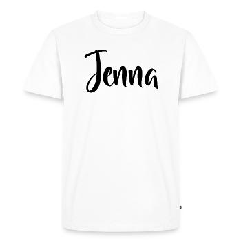 Nom - Jenna - T-shirt Premium bio Homme - blanc - Devant - Nico (187cm)