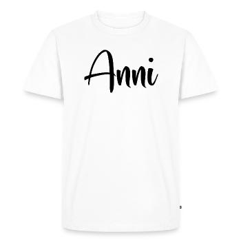 Name - Anni - Men's Premium Organic T-Shirt - white - Front - Nico (187cm)