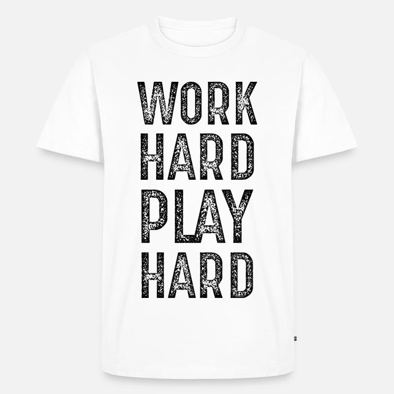 work hard play hard - Männer Premium Bio T-Shirt - Weiß