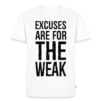 les excuses sont pour les faibles - T-shirt Premium bio Homme - blanc - Devant - Nico (187cm)