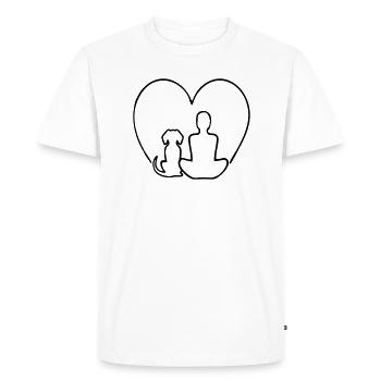 Harmony Chien Coeur Animaux de compagnie - T-shirt Premium bio Homme - blanc - Devant - Nico (187cm)