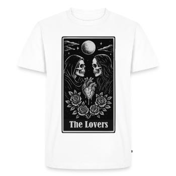 Skeleton Lovers Tarot Gothique Coeur Design - T-shirt Premium bio Homme - blanc - Devant - Nico (187cm)