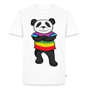 Panda Rainbow Pride with Attitude - Men's Premium Organic T-Shirt - white - Front - Nico (187cm)