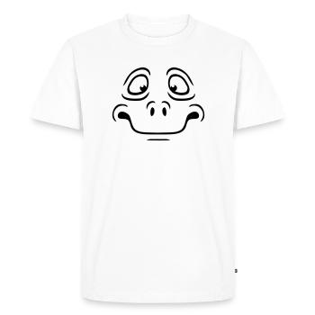 Visage anxieux de bande dessinée anxieux - T-shirt Premium bio Homme - blanc - Devant - Nico (187cm)
