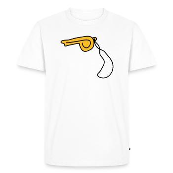 pfeife_2c - Men's Premium Organic T-Shirt - white - Front - Nico (187cm)