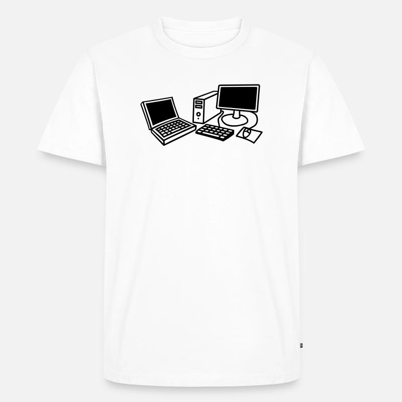 computers_1c - Men's Premium Organic T-Shirt - white