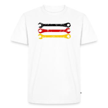 Mécanicien mécanicien outil - T-shirt Premium bio Homme - blanc - Devant - Nico (187cm)
