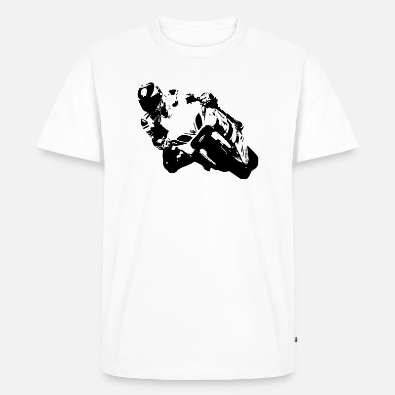 Biker - Männer Premium Bio T-Shirt - Weiß