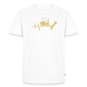 Heartbeat heartline heart rate forklift driver - Men's Premium Organic T-Shirt - white - Front - Nico (187cm)