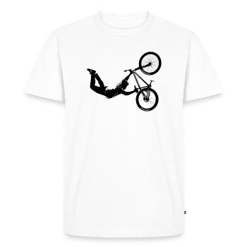 BMX DIRT JUMP TRICK - T-shirt Premium bio Homme - blanc - Devant - Nico (187cm)