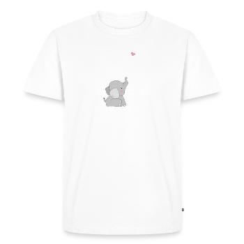 Eddi Elefant - présent - idée présente - T-shirt Premium bio Homme - blanc - Devant - Nico (187cm)