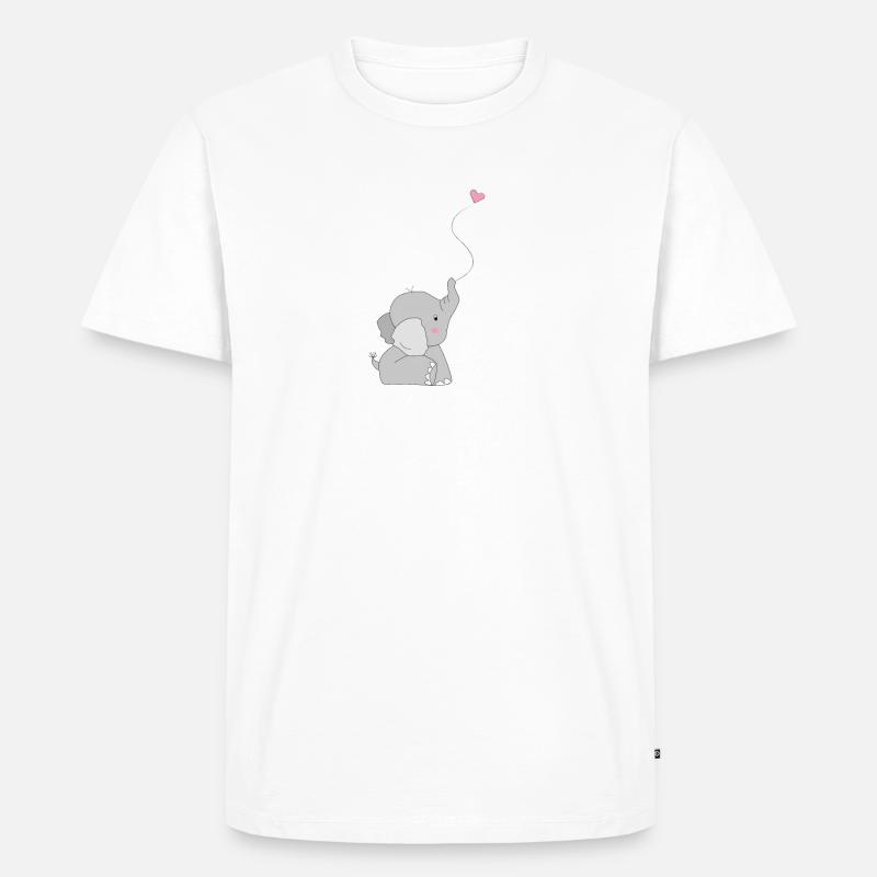 Eddi Elefant - Geschenk - Geschenkidee - Männer Premium Bio T-Shirt - Weiß