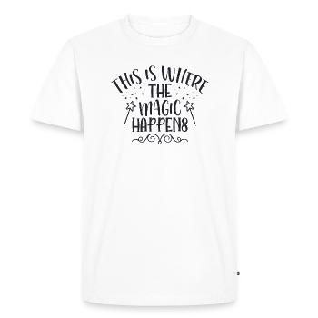 This Is Where The Magic - Men's Premium Organic T-Shirt - white - Front - Nico (187cm)