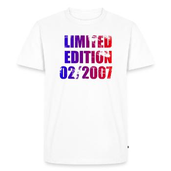 17e Anniversaire Edition Limitée 02/2007 - T-shirt Premium bio Homme - blanc - Devant - Nico (187cm)