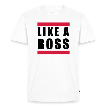 like a boss - T-shirt Premium bio Homme - blanc - Devant - Nico (187cm)