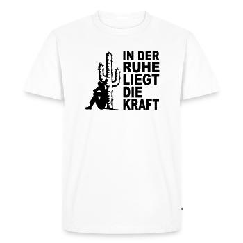 dans le silence est le plus puissant - T-shirt Premium bio Homme - blanc - Devant - Nico (187cm)