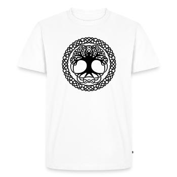 Signe celtique arbre cadeau symbole religion - T-shirt Premium bio Homme - blanc - Devant - Nico (187cm)