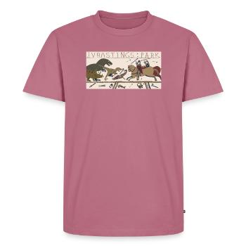 Jurastings Park - Men's Premium Organic T-Shirt - mauve - Front - Nico (187cm)