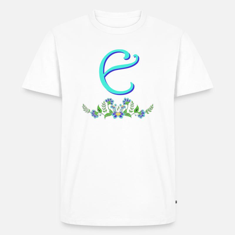blaue blume e - Männer Premium Bio T-Shirt - Weiß