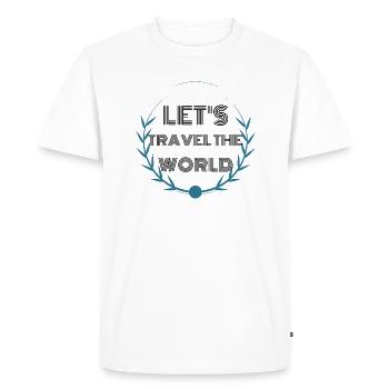 travel - Let us travel - T-shirt Premium bio Homme - blanc - Devant - Nico (187cm)