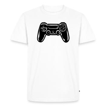 GamePad Gambler Shirt - Men's Premium Organic T-Shirt - white - Front - Nico (187cm)