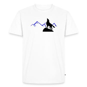 Montagnes du Cri de Loup - T-shirt Premium bio Homme - blanc - Devant - Nico (187cm)