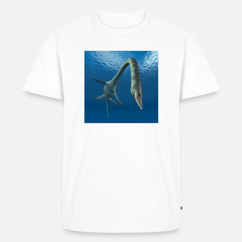 Plesiosaurier Elasmosaurus - Männer Premium Bio T-Shirt - Weiß