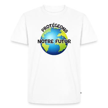 Protégeons notre futur - T-shirt Premium bio Homme - blanc - Devant - Nico (187cm)